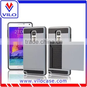 Customize Design Logo 2 in 1 Card Holder Tpu+pc Hard Back Case for Samsung Note 4 thumbnail-3