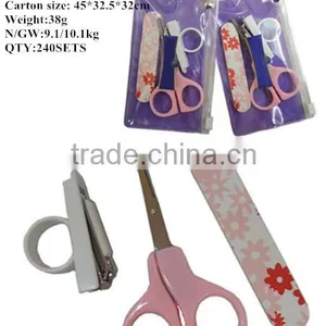 3PCS Baby Safe Manicure Set in a PVC Zipper Bag thumbnail-1