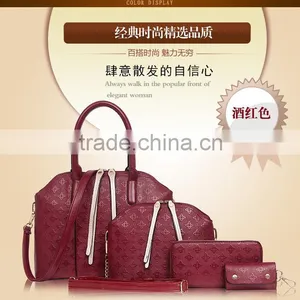 2015 New European and American Fashion Lady Handbag 4pcs in One Set Shoulder Bag Messenger Bag Woman Bags Handbag thumbnail-3