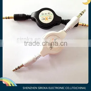 3.5mm Aux Audio Cable Usb Data Transfer M to M Retractable Audio Data Cable for IPod IPhone MP3 Players thumbnail-2
