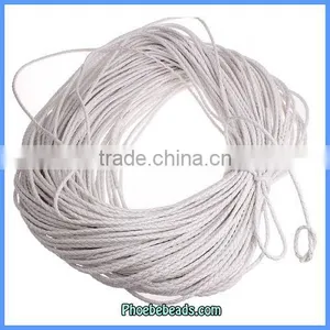 Wholesale 5mm Fluorescent White Waxed Leather Cords For Jewelry DIY 100 Metres/ Bundle PULC-F504 thumbnail-1