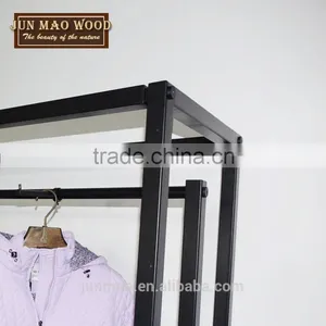 Removable Shelf Combination Iron Pipe Design for Clothes Floorstanding Display Racks thumbnail-2