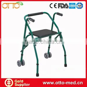 Folding Elderly Walker With Seat thumbnail-1