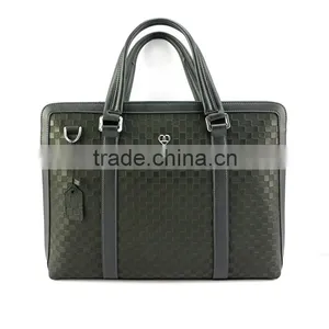 Hot Selling Stylish Black Genuine Leather Stylish Woven Briefcase for Men thumbnail-1