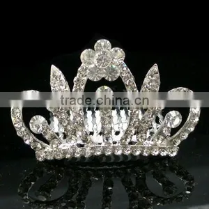 Flower Rhinestone Tiaras Combs thumbnail-1