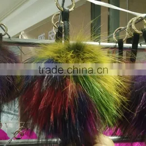 Natural Real Fur Pom Poms Ball / Fur Ball / Raccoon Fur Pompon thumbnail-1