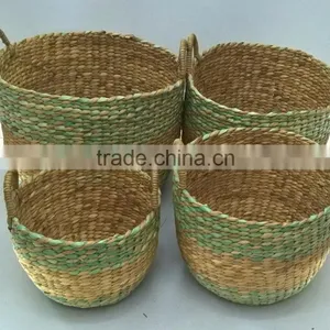 Natural and Green Water Hyacinth Basket 2016 thumbnail-1