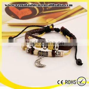 Moon Multilayers Cheap Teen Leather Cuff Bracelet thumbnail-1