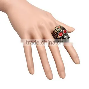 Vintage Men's Ring Skull Punk Titanium Steel Stainless Steel Ring thumbnail-4