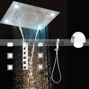 Luxury Bathroom Accessories 5 in 1 Multicolor Remote Control Embed Ceiling Led Rainfall Waterfall Shower Set thumbnail-5