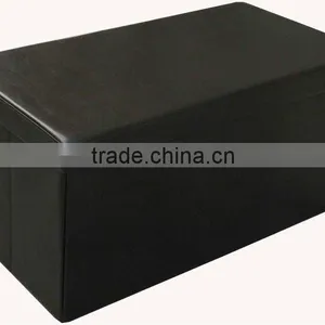 Cheaper!Black PVC Leather Foldable Storage Bench thumbnail-1