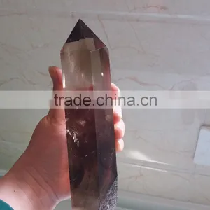 Large Natural Rock Smoky Quartz Crystal Point thumbnail-2