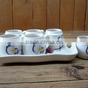 Elegant Ceramic Coffee Cups With Saucers Set thumbnail-1