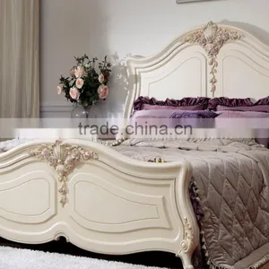 European Classical Antique Cheap Bedroom Beds Set Bed Bedside Table Wardrobe Dressing Table Commode thumbnail-3