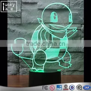 Pokemon Go Kawaii Squirtle 3D LED Night Light With Color Change thumbnail-5
