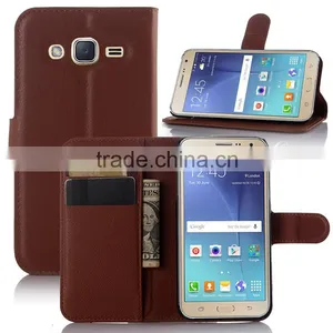 High Quality Leather Holster Card Wallet Folio Stand Flip Case Cover for Samsung GALAXY J3 thumbnail-1