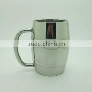 2014 Hot Selling With Rollings Eco-friendly FDA LFGB Double Layer Stainless Steel Coffee Mug Cup Tumbler thumbnail-2