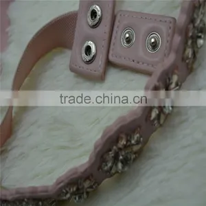 Elastic Rhinestone PU Leather Garment Dress Belt for Women thumbnail-6
