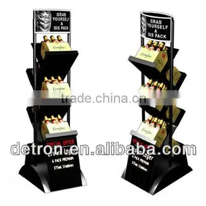 Holding 6 Pack Black Wooden Beer Bottles Display Rack thumbnail-1