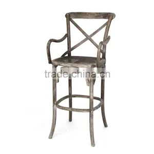 Customized Cheap Modern Luxury Restaurant French Style Wood Stool thumbnail-1
