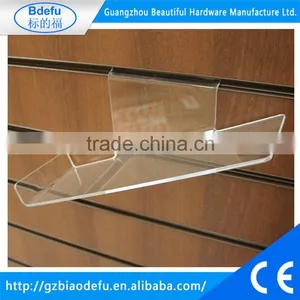 Sloping Slatwall Clear Acrylic Adult Shoe Shelf - Shoe Holder - Shoe Display thumbnail-1