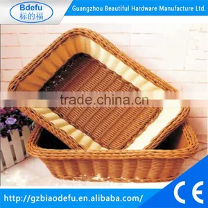 Rectangular Plastic PP Rattan Basket, Flower Rattan Basket, Bread Basket thumbnail-1