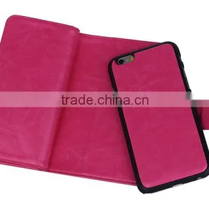 Universal Flip Separable PU/Genuine Leather Wallet Mobile Phone Case thumbnail-5