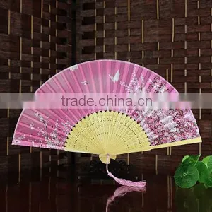 China Plastic Hand Fan/Embroidered/ Ladys Silk Dance Fan for Event Party Supplies thumbnail-2