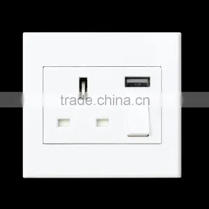 Hot Sales Dual USB Charging Wall Outlet UK Socket Creative With Mobile Phone Bracket 2.1 A British Gauge Socket Panel thumbnail-3