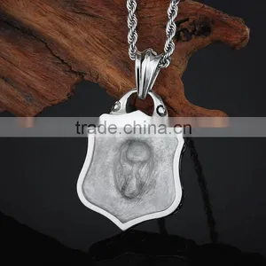 Stainless Steel Skull Shield Pendant Jewelry thumbnail-6