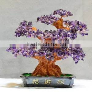 New Fashion Semi-precious Gemstone Amethyst Tree for Home Decor thumbnail-2