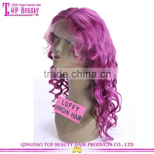 Hot Selling Unprocessed Cheap Wholesale Virgin Remy Human Hair Purple Wig thumbnail-2
