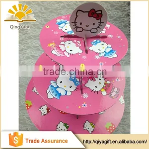 Hello Kitty Cute Tiered Cardboard Cupcake Stand For Girls Party Cake Decoration thumbnail-2