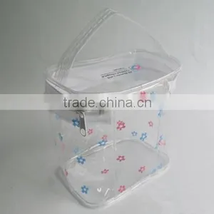 Customized Clear Waterproof Pvc Transparent Cosmetic Bag With Zipper thumbnail-2