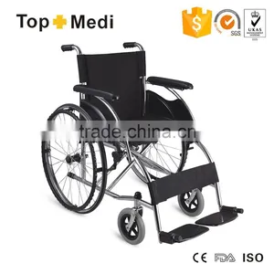 Medical Economy Populer Chromed Steel Frame Manual Wheelchair thumbnail-1