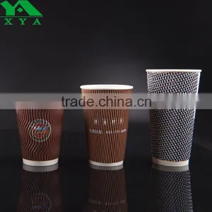16oz Logo Printing Kraft Ripple Wall Paper Cups thumbnail-2
