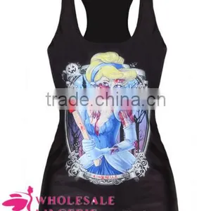 Casual Women Black Tank Tops, Summer Vests for Women thumbnail-1