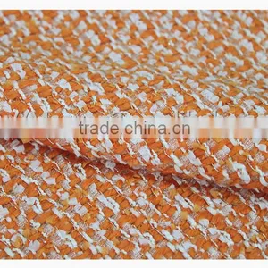 Widely Use Orange Wool Polyester Tweed Fabric/thick Tweed Heavy Woolen Fabric thumbnail-4