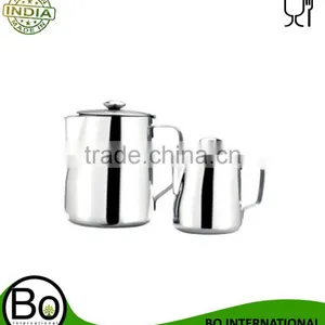 Sanding Stainless Steel Milk Pitcher With Lid thumbnail-1