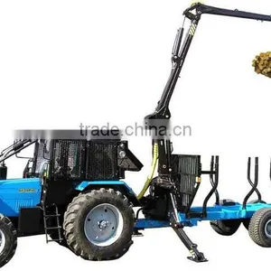 8-16Tons Forest Timber Trailer With Crane thumbnail-1