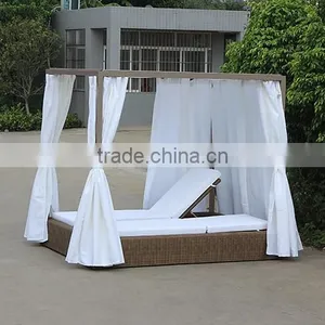 Wicker Furniture Quadrate Double Fabric Sun Loungers thumbnail-4