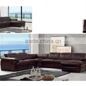 Bisini L Shape Genuine Leather Sofa, L Shape Sofa With Recliner, Modern Recliner Home Sofa Furniture thumbnail-4