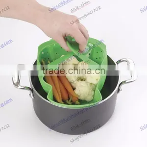 Hot Sell Collapsible Silicone Cooking Steamer Basket and Multifunctional Storage Basket thumbnail-2