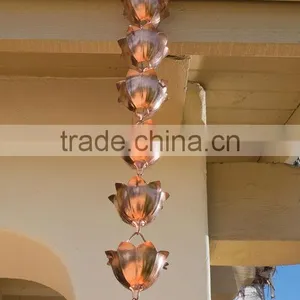 Decorative Gutter Copper Rain Chain thumbnail-2