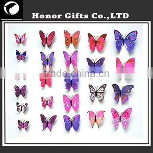 Colorful Promotional Home Decorative Plastic 3D Butterfly Stickers thumbnail-2