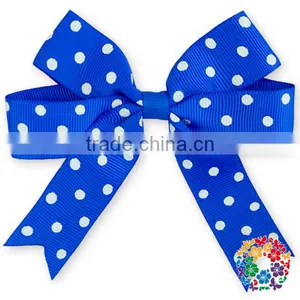 Blue Heart Pattern Grooming Bows Baby Kids Hair Ribbon Boutique Wholesale Style Hair Bows thumbnail-2