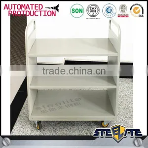 Metal Modern Library 3 Laryers Mobile Book Cart in Stock thumbnail-6
