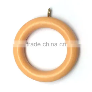 Light Brown Wood, Curtain Rod Ring Screw Eyelet To Fit Curtain Poles Up To 35mm Diameter thumbnail-3