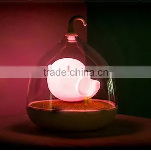 Dimmable Lamp 3d Bird LED Night Light With Rotary Handle and Battery,in Indoors and Outdoors Color Pink thumbnail-4