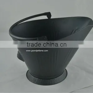 Fireplace Matte Black Iron Coal Bucket thumbnail-1